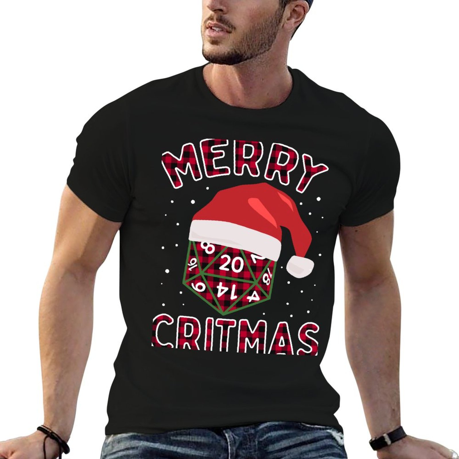 Board Game Roleplay - เสื้อยืด Merry Critmas Christmas Plaid Board
