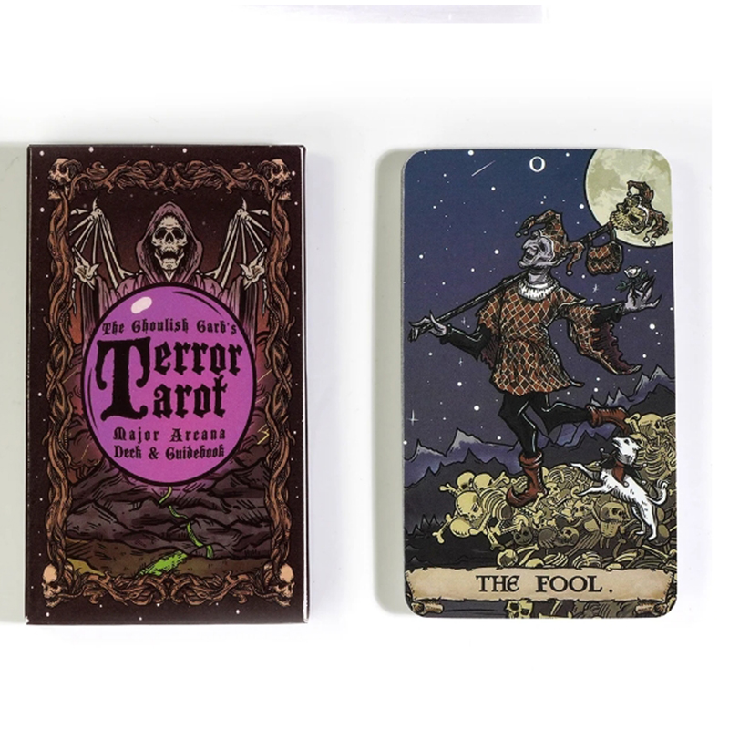 Board Game Horror - ไพ่ทาโรต์ใหม่ล่าสุด 22 ใบ ชุดไพ่ทาโรต์กอธิคฮาโลวีน ดีไซน์สยองขวัญ ไพ่ทาโรต์เมเจอร์อาร์คานา