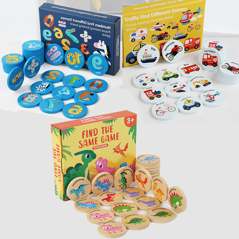 Board Game Of Life - เกมฝึกความจำสำหรับเด็ก ทำจากไม้ รูปไดโนเสาร์และยานพาหนะ ของเล่นเสริมพัฒนาการทางสติปัญญา ฝึกสมาธิสำหรับเด็ก ของเล่นไม้เสริมพัฒนาการ