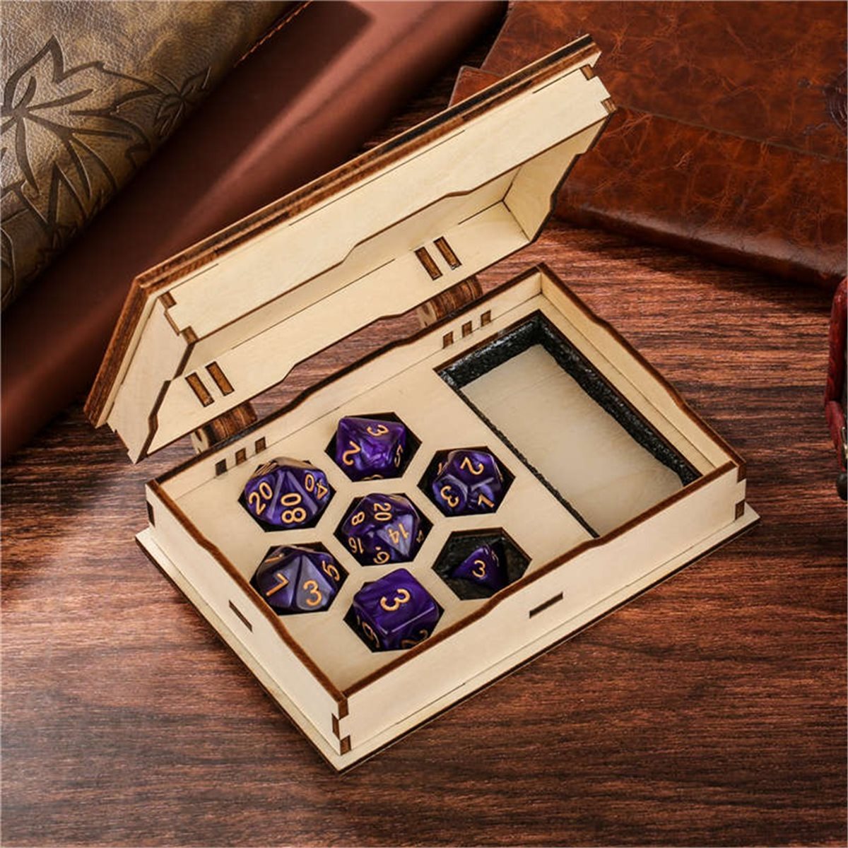 Board Game Roleplay - 11·11COUPON 7 ชิ้น/เซ็ต กล่องเก็บลูกเต๋าพลาสติกทรงหลายเหลี่ยม กล่องใส่ลูกเต๋าไม้ กล่องใส่ของบนโต๊ะ