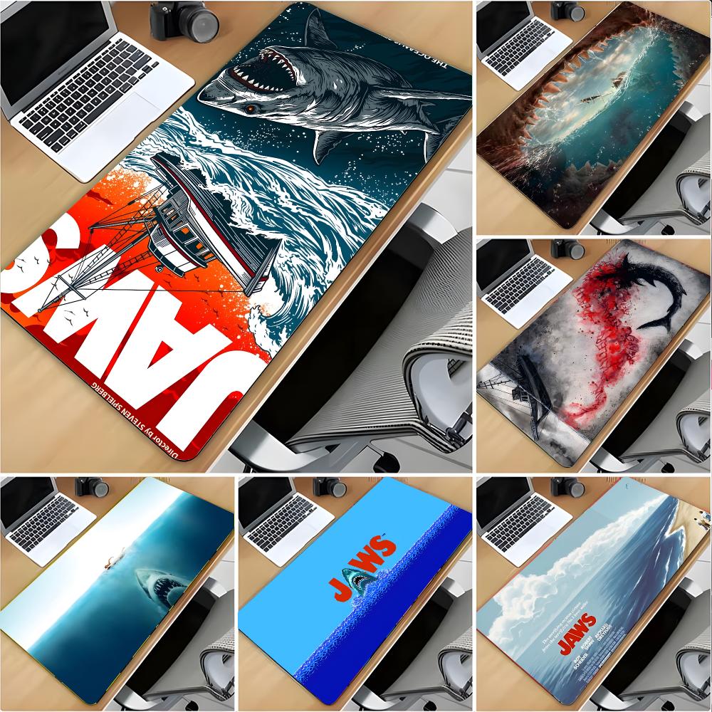 Board Game Horror - แผ่นรองเมาส์ลายหนังสยองขวัญ Jaws ขนาดใหญ่ แผ่นรองโต๊ะกันลื่นสำหรับเล่นเกม พร้อมขอบเย็บอย่างดี