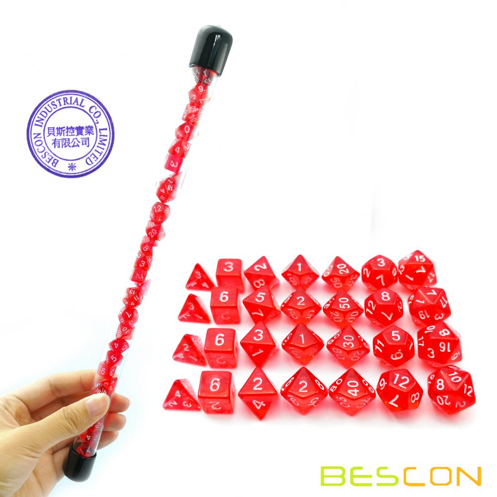 BESCON 28pcs โปร่งแสงสีแดง MIN - Dice Set Polyhedral บทวิจารณ์และราคา