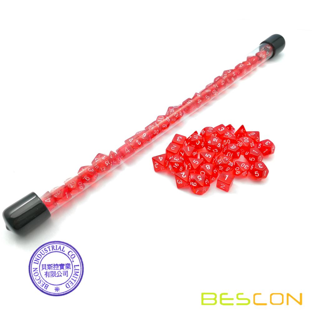 BESCON 28pcs โปร่งแสงสีแดง MIN - Dice Set Polyhedral บทวิจารณ์และราคา