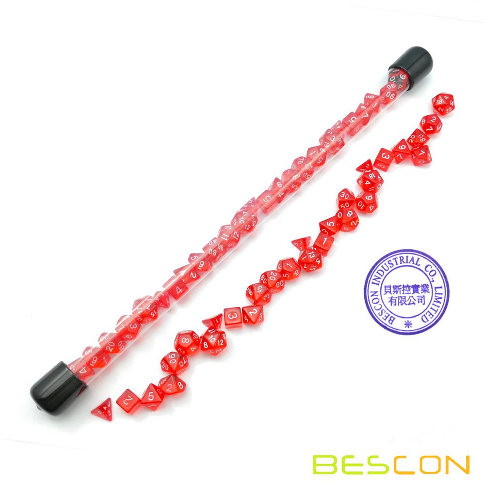 BESCON 28pcs โปร่งแสงสีแดง MIN - Dice Set Polyhedral บทวิจารณ์และราคา