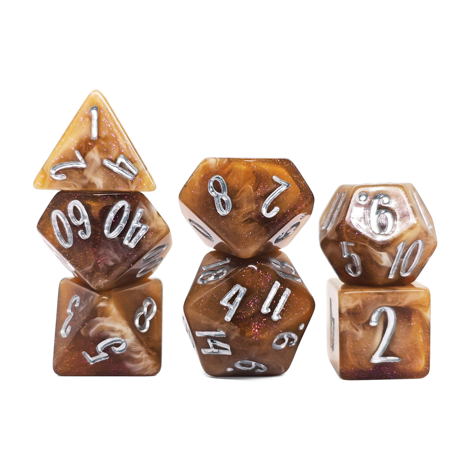 ชุดลูกเต๋าเรซิ่นโรซา คาปูชิโน  - Dice Set Polyhedral บทวิจารณ์และราคา