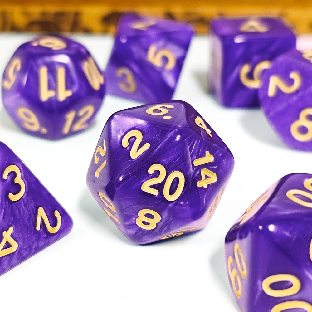 ชุดลูกเต๋าไข่มุก 7 ชิ้น/ชุด ลู - Dice Set Polyhedral บทวิจารณ์และราคา