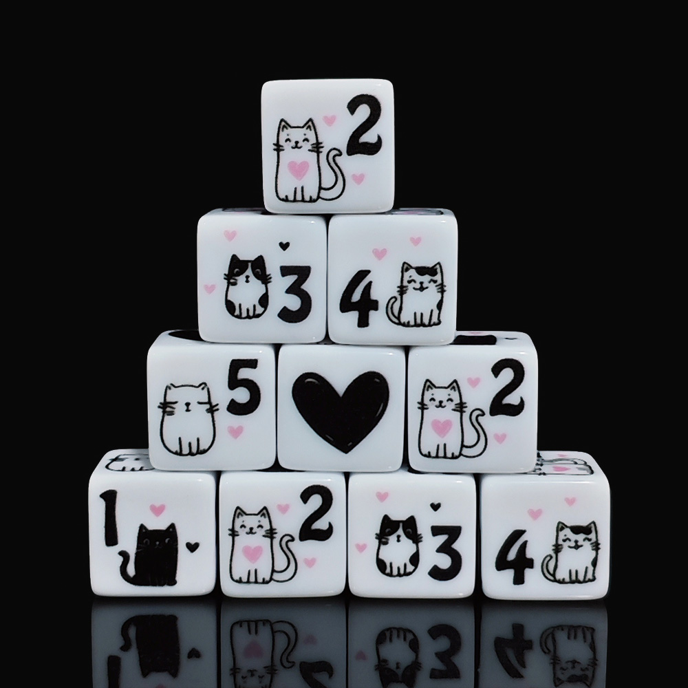 12 ชิ้น/ชุด ลูกเต๋ารูปแมวน่ารั - Board Game Zone บทวิจารณ์และราคา