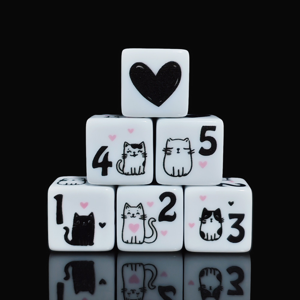 12 ชิ้น/ชุด ลูกเต๋ารูปแมวน่ารั - Board Game Zone บทวิจารณ์และราคา