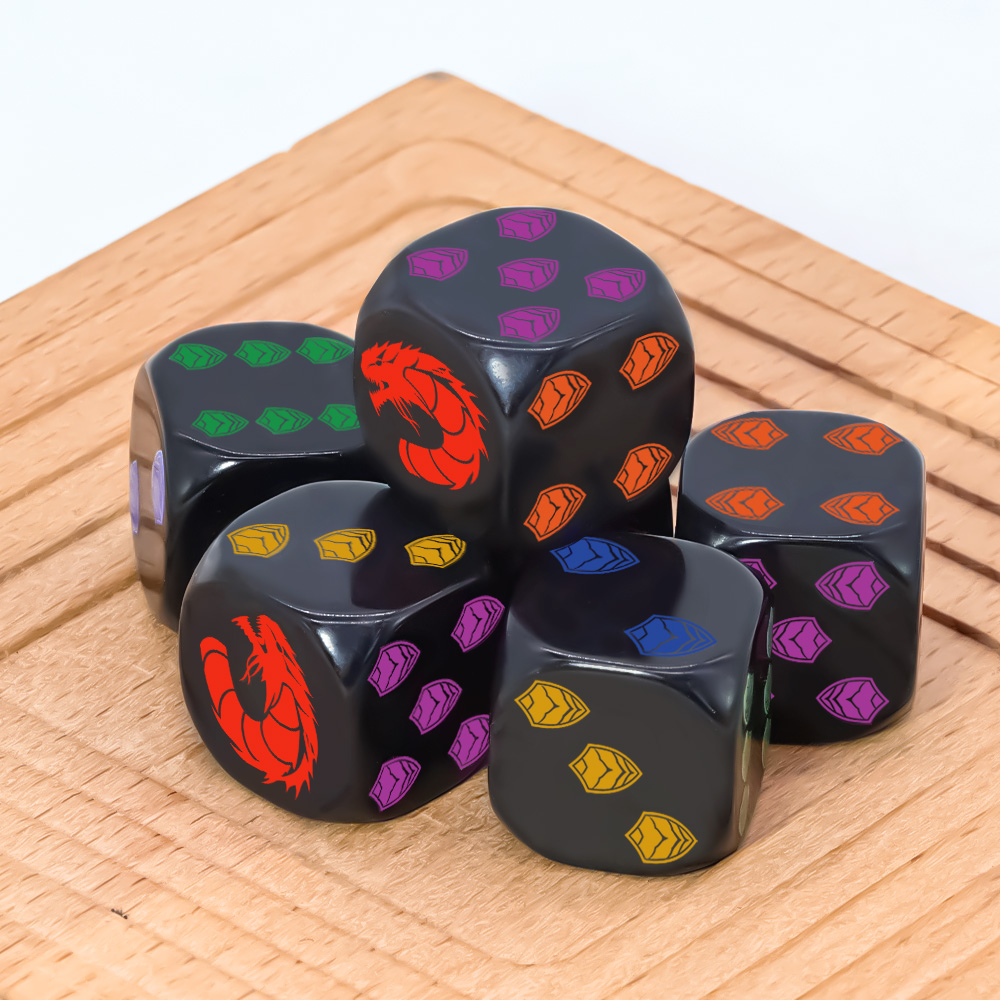 ชุดลูกเต๋า 6 ชิ้น ลายตราโล่ห์ม - Dice Set Polyhedral บทวิจารณ์และราคา