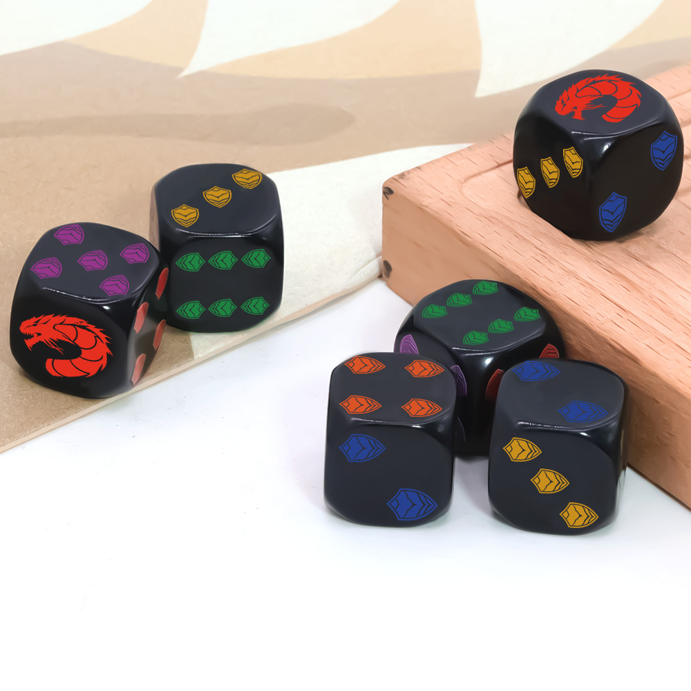 ชุดลูกเต๋า 6 ชิ้น ลายตราโล่ห์ม - Dice Set Polyhedral บทวิจารณ์และราคา