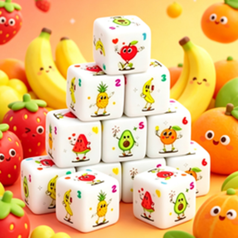 ชุดลูกเต๋า D6 ลายผลไม้ 12 ชิ้น - Board Game Live บทวิจารณ์และราคา