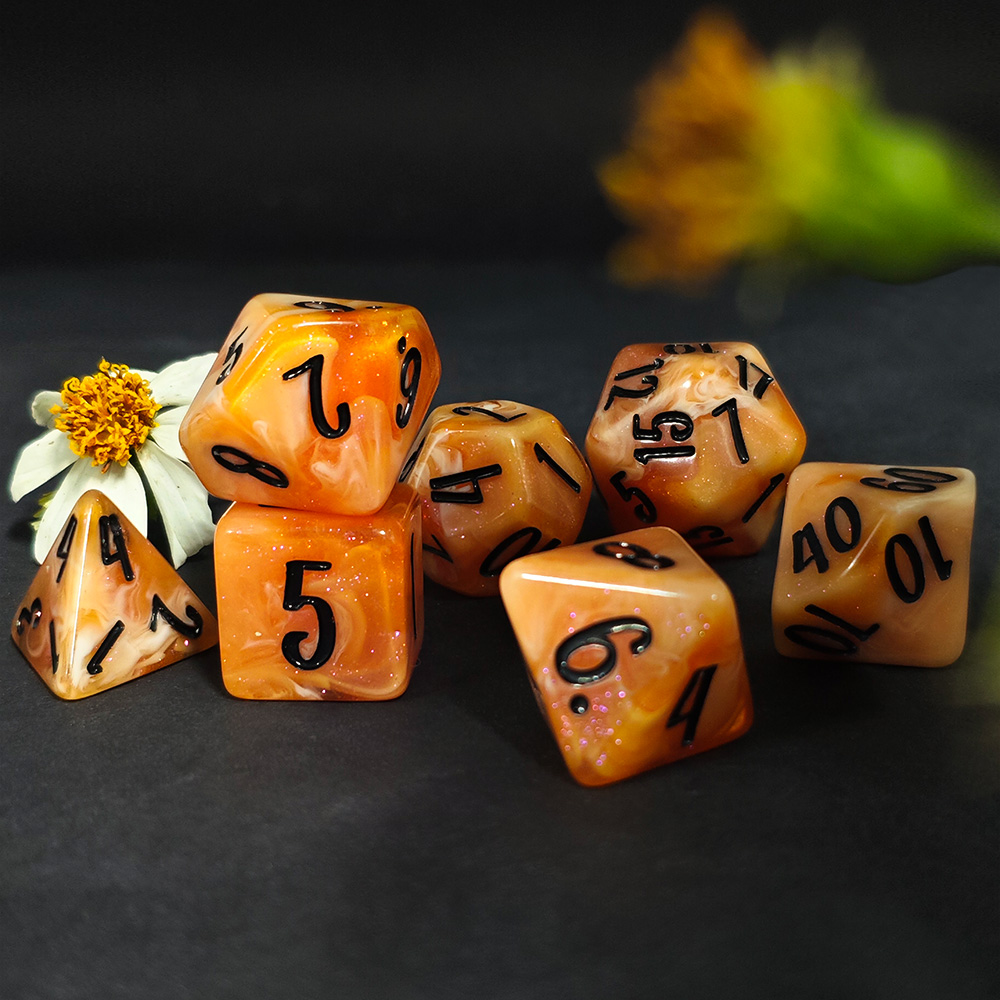 ชุดลูกเต๋า DND 7 ชิ้น ลายคาราเ - Dice Set Polyhedral บทวิจารณ์และราคา